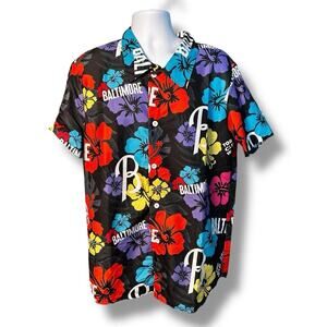Baltimore Orioles Hawaiian Shirt Black Button Up City Connect Pride SGA Adult XL